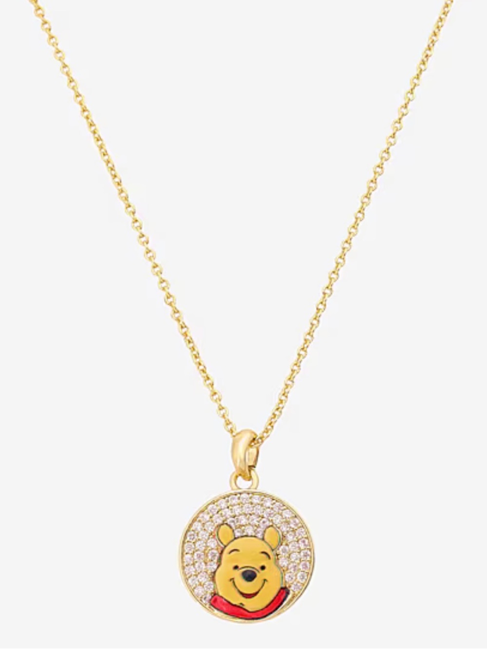 Disney Jewelry | Winnie the Pooh Pavé Crystal Gold-Plated Pendant Necklace